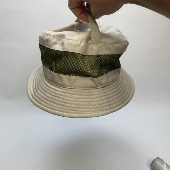 Y2K Ganka Gear Tech Sun Bucket Hat Beige / Green Sz M* Fishing / Outdoor - Picture 6 of 11